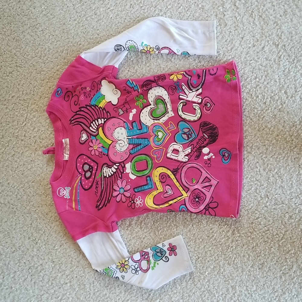 Beautees Girls Print Long Sleeve Tee (size 6)